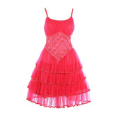 Halloweez Women's Glinda The Good Witch Cosplay Costume - Pink Lace Tulle Suspender Dress - Halloweez